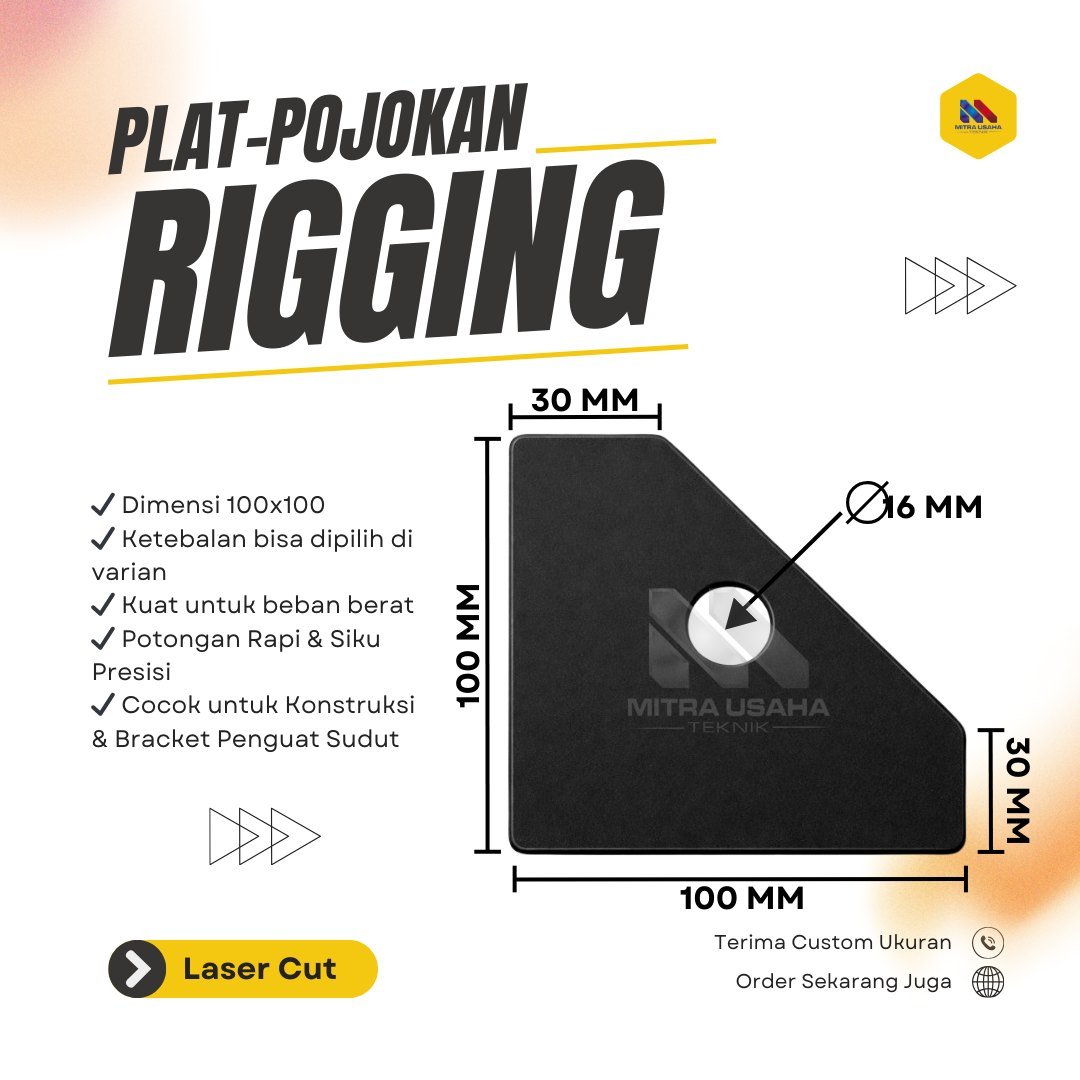 Plat Rigging Sudut 100x100 mm